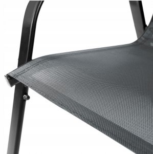 Zestaw 2 krzeseł - nowoczesne metalowe krzesło ogrodowe grafitowe 5