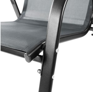 Zestaw 2 krzeseł - nowoczesne metalowe krzesło ogrodowe grafitowe 6