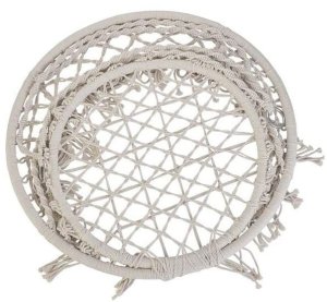 Ażurowa huśtawka ogrodowa, fotel wiszący, bocianie gniazdo 150kg beżowy 2