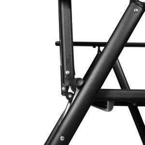 Nowoczesne, składane, metalowe krzesło ogrodowe z regulacją oparcia czarne 9