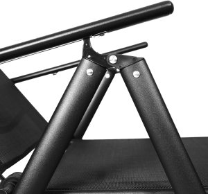 Nowoczesne, składane, metalowe krzesło ogrodowe z regulacją oparcia czarne 10