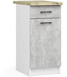 Zestaw szafek kuchennych z witryną OLIWIA 2.4m beton 11