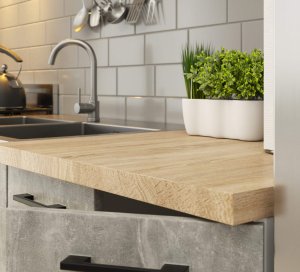 Zestaw szafek kuchennych z witryną OLIWIA 2.4m beton 5