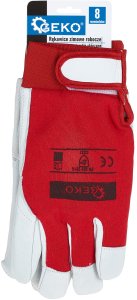 Rękawice zimowe robocze monterskie skórzane Kozia skóra - rzep  r.8 (12/48) 6