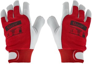 Geko Rękawice zimowe robocze monterskie skórzane Kozia skóra - rzep r.9 (12/48) 2