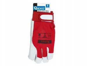 Geko Rękawice zimowe robocze monterskie skórzane Kozia skóra - rzep r.9 (12/48) 6