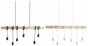 Lampa Sufitowa DKD Home Decor Czarny Metal Drewno Biały 220 V 50 W (100 x 7 x 160 cm) (2 pcs) 1