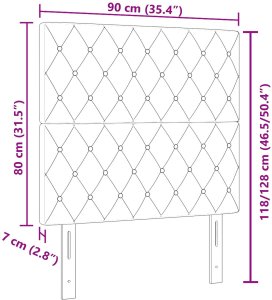 vidaXL Wezgłowie z kryształowymi guzikami tuftowane ciemnoszare 90 cm aksamitne, Wezgłowie z kryształowymi guzikami tuftowane ciemnoszare 180 cm aksamitne 8