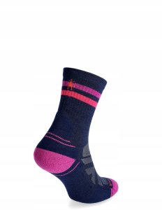 W'S Hike Light Cushion Tube Stripe Crew Socks, N59 | deep navy/power pink, S 2
