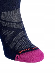 W'S Hike Light Cushion Tube Stripe Crew Socks, N59 | deep navy/power pink, S 4