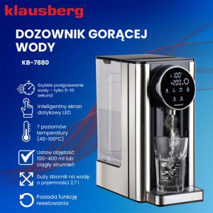 DYSPENSER DOZOWNIK GORĄCEJ WODY 2,7L KLAUSBERG KB-7880 3