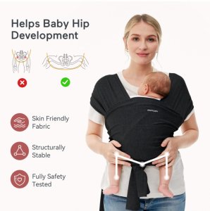 MOMCOZY KŪDIKIŲ VAIKJUOSTĖ-NEŠIOKLĖ, JUODA 2