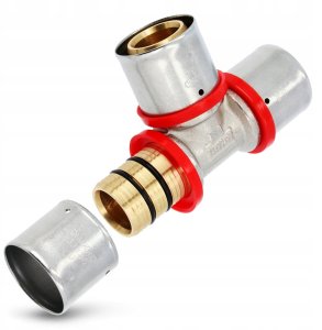 Diamond trójnik zaprasowywany potrójny PEX-AL-PEX z mosiądzu 32x32x32 FZZ-009.32X32X32.T-3 2