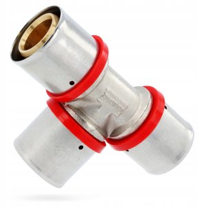 Diamond trójnik zaprasowywany potrójny PEX-AL-PEX z mosiądzu 32x32x32 FZZ-009.32X32X32.T-3 4