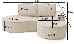 Narożnik , Rogówka MOLLY Boucle , BONELL zaokrąglony , okrągły kształt quelle 92 5