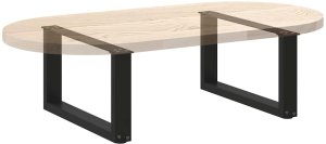 Nogi do stolika kawowego w kształcie litery U 2 szt. Czarne 60x(30-31) cm Stal 8