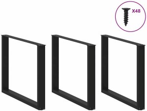Nogi do stołu jadalnego w kształcie litery U 2 szt. Czarne 100x(72-73) cm Stal 3