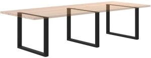 Nogi do stołu jadalnego w kształcie litery U 2 szt. Czarne 100x(72-73) cm Stal 8