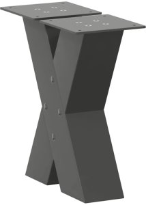 Nogi do stolika kawowego w kształcie litery X 2 szt. Antracyt 30x(30-31) cm Stal 4