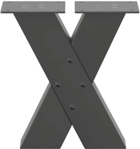 Nogi do stolika kawowego w kształcie litery X 2 szt. Antracyt 30x(30-31) cm Stal 5