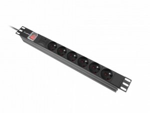 LISTWA ZASILAJĄCA RACK PDU 19" LANBERG 1U 16A 6X 230V PL 2M CZARNA C14 2