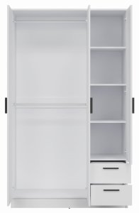 Bog Fran Szafa trzydrzwiowa z szufladami i lustrem 120 cm biała MONTANA MT03 5