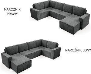 DUŻY Narożnik U2 Modułowy PORTO Kanapa sztruks Sofa poso 001 6