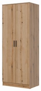 Szafa dwudrzwiowa z drążkami na ubrania wąska 80 cm dąb evoke MONTANA MT01 2