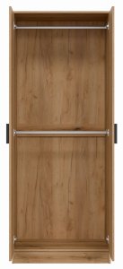 Szafa dwudrzwiowa z drążkami na ubrania wąska 80 cm dąb evoke MONTANA MT01 5