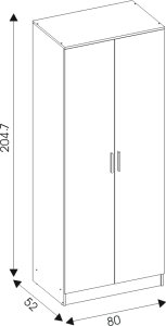 Szafa dwudrzwiowa z drążkami na ubrania wąska 80 cm dąb evoke MONTANA MT01 8