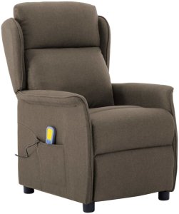 vidaXL Fotel do masażu w taupe'owym materiale 2