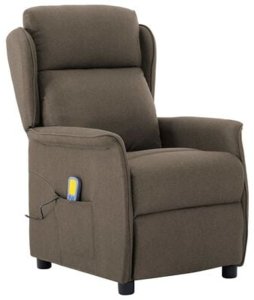 vidaXL Fotel do masażu w taupe'owym materiale 3