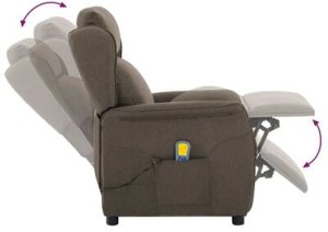 vidaXL Fotel do masażu w taupe'owym materiale 8