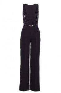 M866 Kombinezon z koronkowymi wstawkami - czarny (kolor czarny, rozmiar M) 7