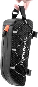 Torba rowerowa wodoodporna mocowana na ramę z plecionką 1l - czarna Torba rowerowa wodoodporna mocowana na ramę z plecionką 1l - czarna 11