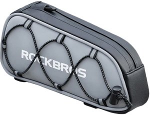 Torba sakwa rowerowa mocowana na ramę 0.9l - srebrna Torba sakwa rowerowa mocowana na ramę 0.9l - srebrna 1