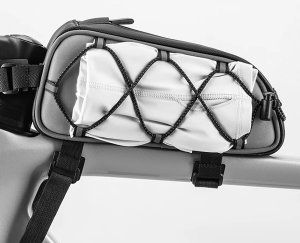 Torba sakwa rowerowa mocowana na ramę 0.9l - srebrna Torba sakwa rowerowa mocowana na ramę 0.9l - srebrna 3