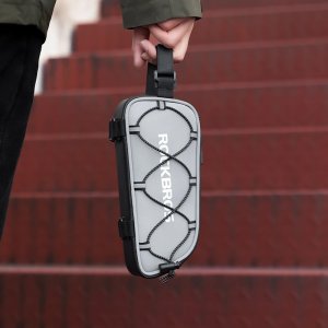 Torba sakwa rowerowa mocowana na ramę 0.9l - srebrna Torba sakwa rowerowa mocowana na ramę 0.9l - srebrna 5