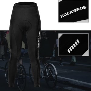 RockBros Spodnie rowerowe kolarskie długie oddychające z wkładką L - czarne Spodnie rowerowe kolarskie długie oddychające z wkładką L - czarne 3