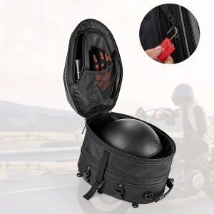 Torba motocyklowa plecak na kask mocowana na bak lub siedzeniu 35l - czarna Torba motocyklowa plecak na kask mocowana na bak lub siedzeniu 35l - czarna 5