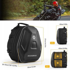 Torba motocyklowa plecak na kask mocowana na bak lub siedzeniu 35l - czarna Torba motocyklowa plecak na kask mocowana na bak lub siedzeniu 35l - czarna 8