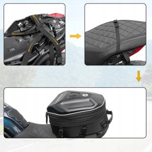Torba motocyklowa plecak na kask mocowana na bak lub siedzeniu 35l - czarna Torba motocyklowa plecak na kask mocowana na bak lub siedzeniu 35l - czarna 9