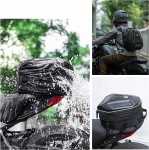 Torba motocyklowa plecak na kask mocowana na bak lub siedzeniu 35l - czarna Torba motocyklowa plecak na kask mocowana na bak lub siedzeniu 35l - czarna 10