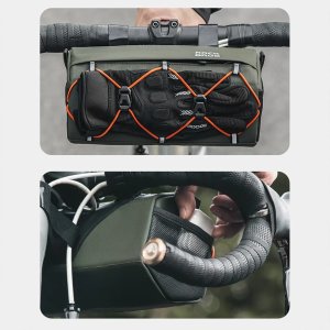 Torba rowerowa mocowana na kierownicę 2.2l - zielona Torba rowerowa mocowana na kierownicę 2.2l - zielona 5