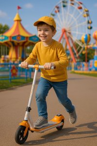 Hulajnoga Elektryczna Dla Dzieci Dziecka Led 10 Km/h Zasięg 8 Km Kiddoboo / Kby2whi / Y2 / Kiddorider / Pomarańczowy 11