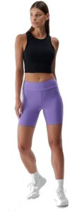 Legginsy krótkie sportowe damskie 4F fiolet do biegania na siłownię F007 L 1