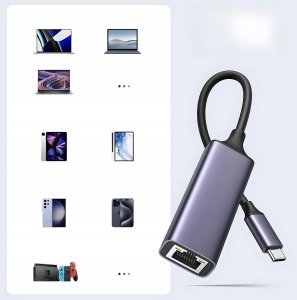 ADAPTER SIECIOWY USB-C KARTA SIECIOWA LAN RJ45 1000MBPS Ethernet Gigabit 4