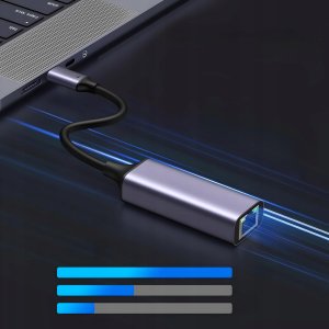 ADAPTER SIECIOWY USB-C KARTA SIECIOWA LAN RJ45 1000MBPS Ethernet Gigabit 10