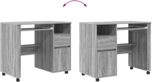 Biurko vidaXL Szare 91 cm x 50 cm 8