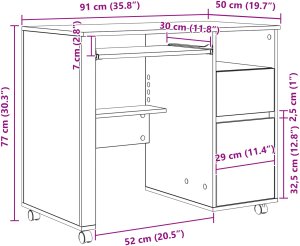 Biurko vidaXL Białe 120 cm x 50 cm 9